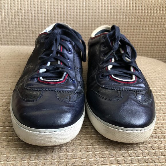 Gucci Men Blue Monogram Sneakers